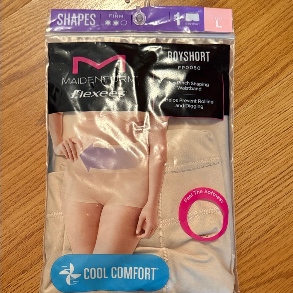Flexees Maidenform Shapes Boyshort Shapewear in Beige